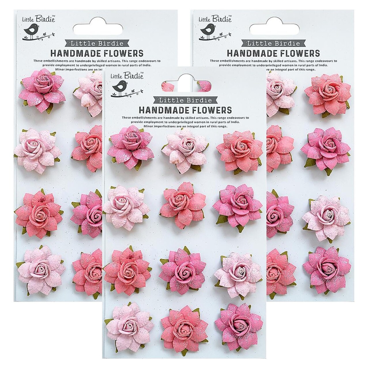 Pack of 3 - Little Birdie Marisa Paper Flowers 12/Pkg-Celebrate Life